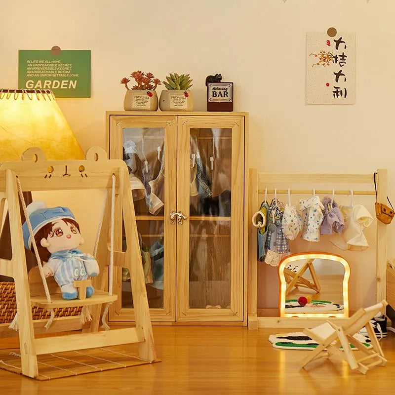 Wardrobe and Clothes Stand for Labubu Clothes