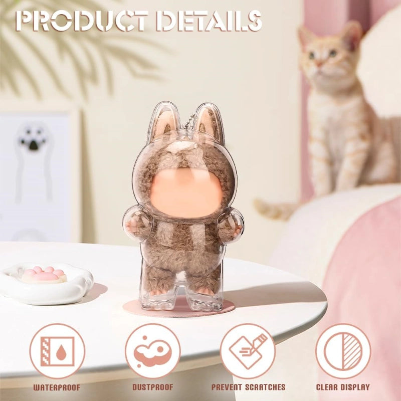 Standing Labubu Display Case with Clear Acrylic Design
