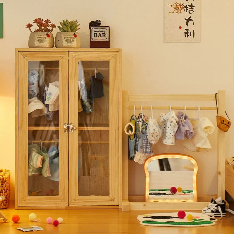Wardrobe and Clothes Stand for Labubu Clothes