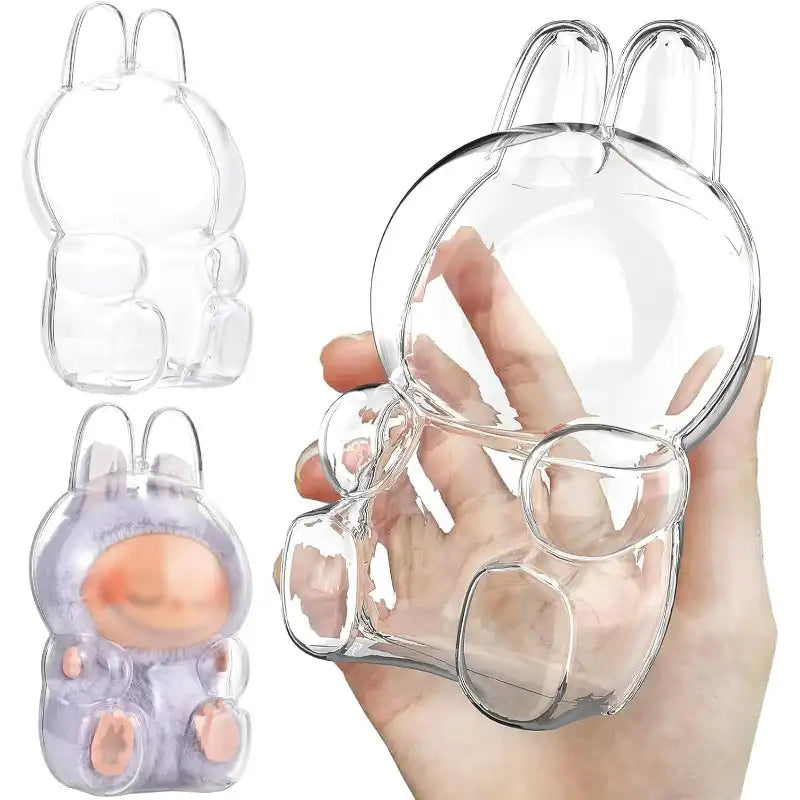 Seated Labubu Display Case with Clear Acrylic Finish