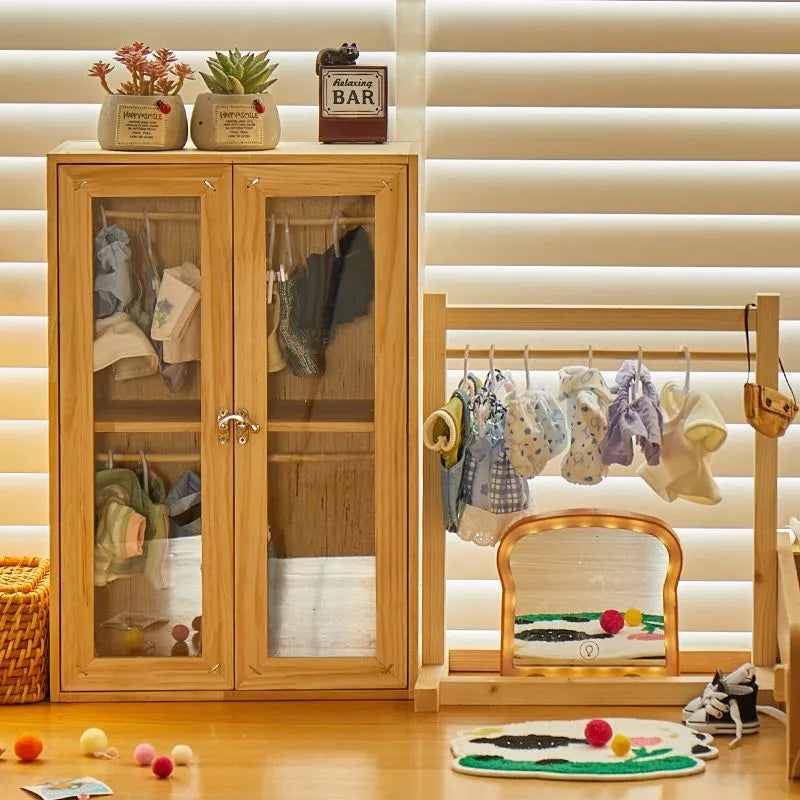 Wardrobe and Clothes Stand for Labubu Clothes
