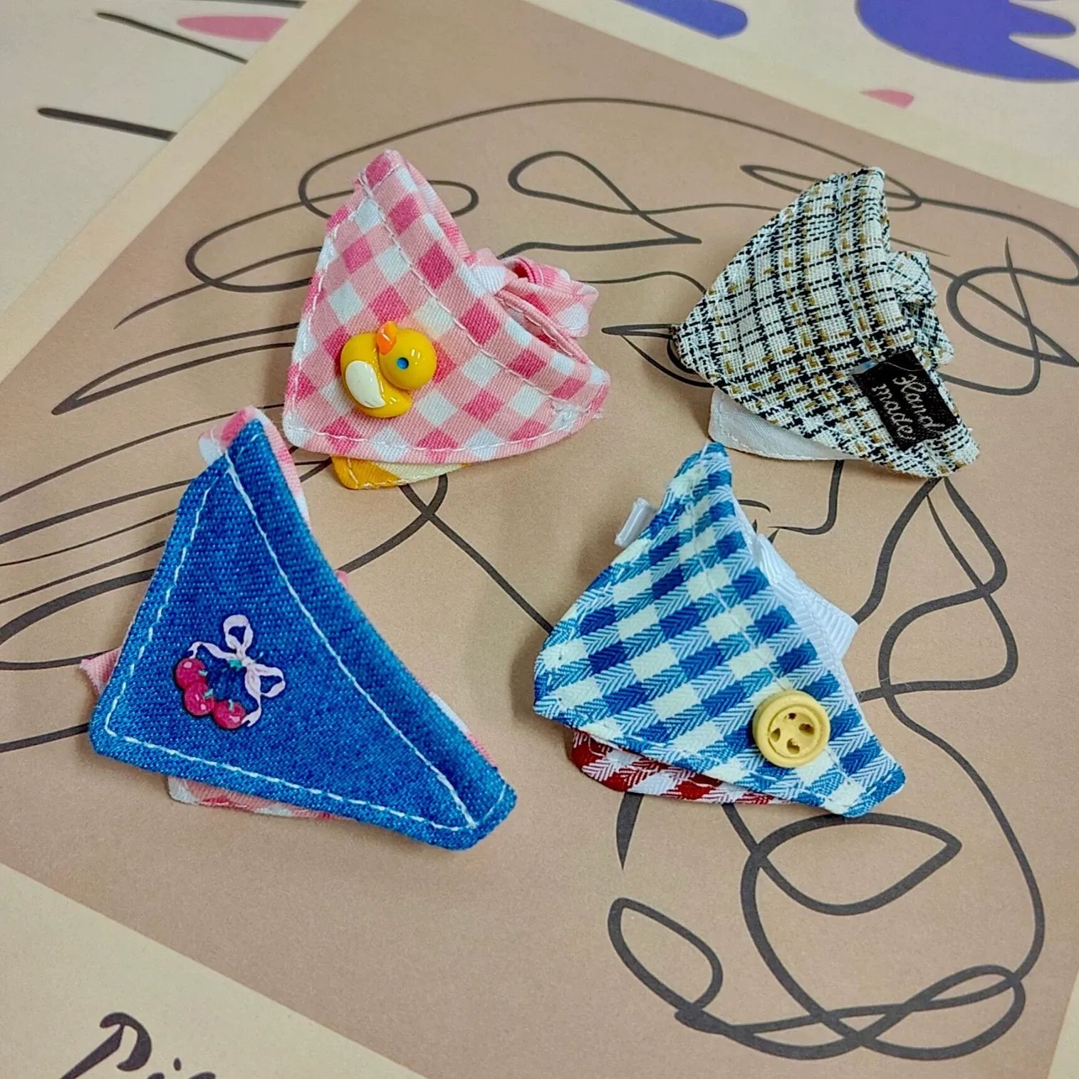 Labubu DIY Doll Clothes Accessories – Denim Bib &amp; Bandana