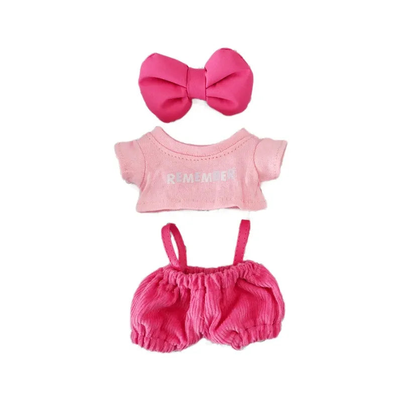 3-Piece Outfit Set Pink Labubu Clothes Doll Dress-up Accessories