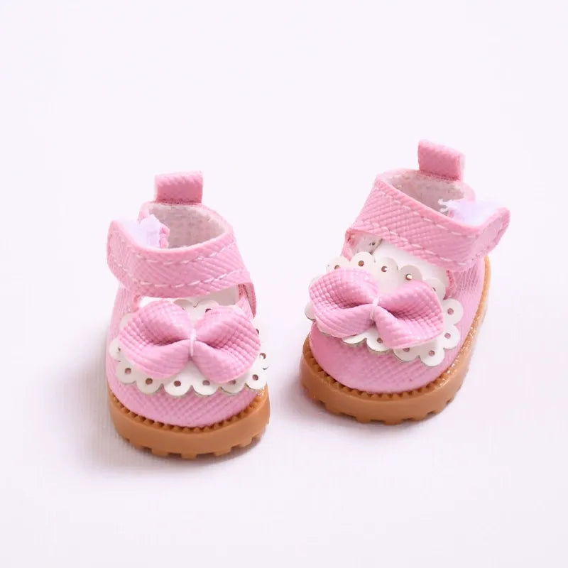 PVC Lace-Up Princess Shoes for 17cm Labubu Keychain Dolls