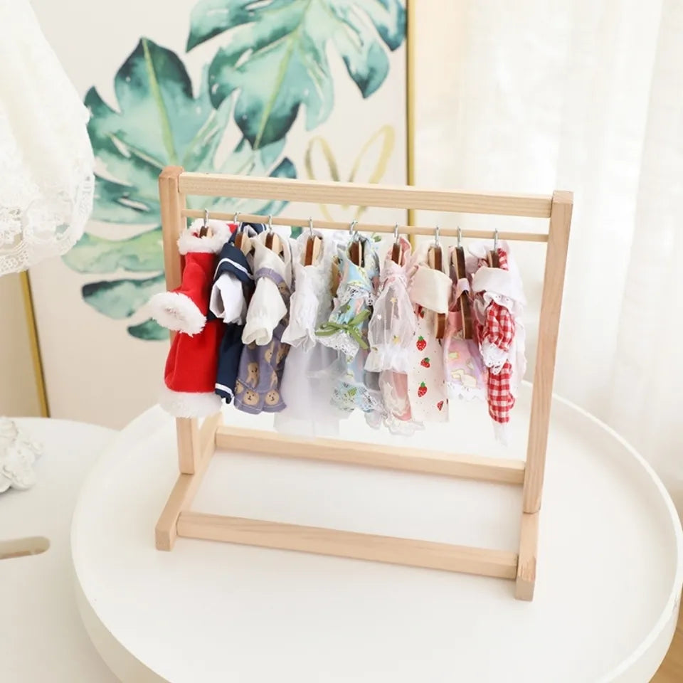 Doll Clothes Stand with Hangers Labubu Accessories