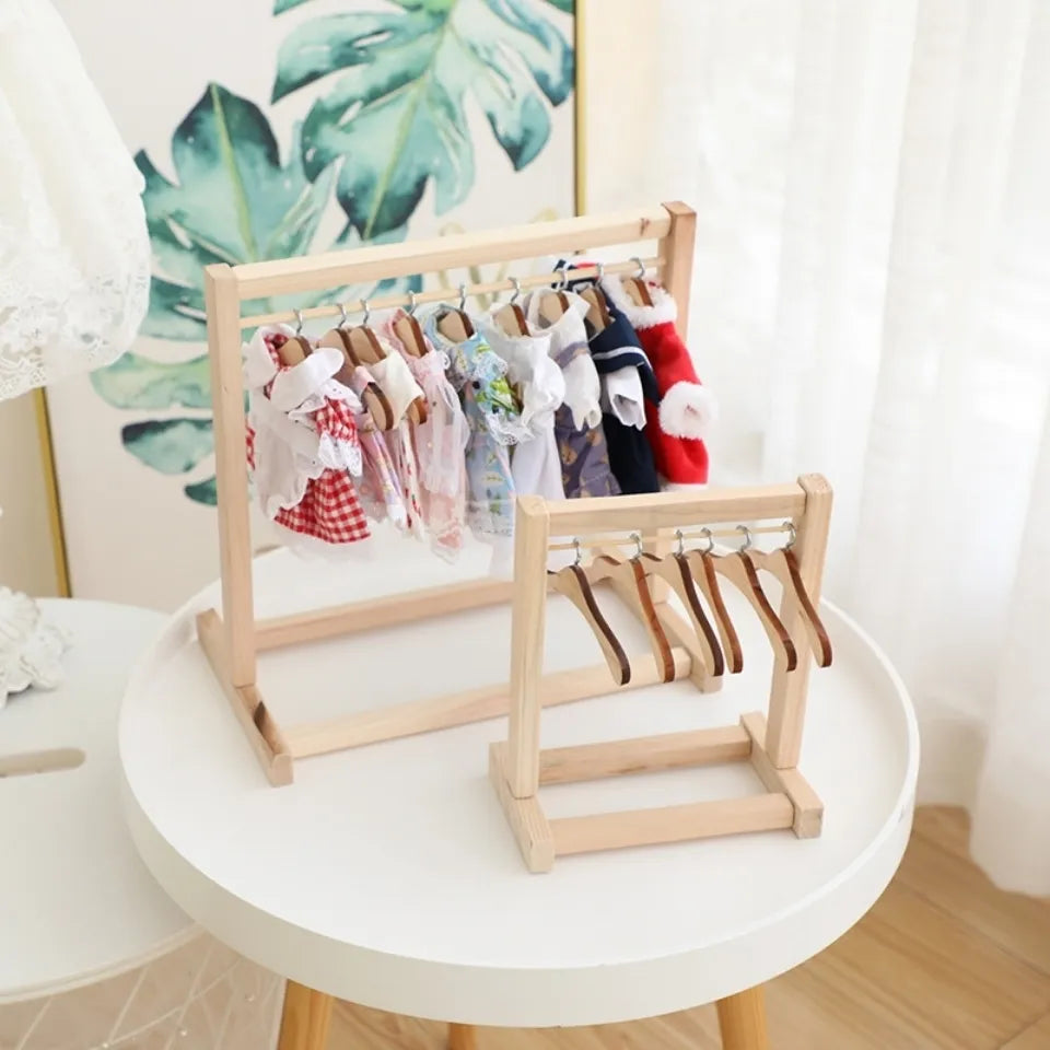 Doll Clothes Stand with Hangers Labubu Accessories